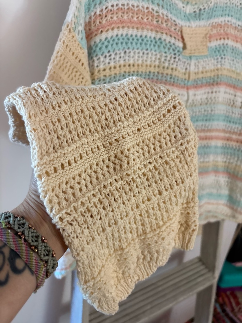 Women’s L crochet summer Cardigan boutique, beachy, costal grandma, cottagecore - Picture 12 of 16